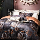 Floral dark gray 1500tc jacquard egyptian cotton bedding set bedroom