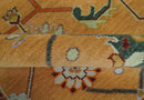 Floral Dark Peach and Ivory Hand knotted 8x10 and 9x12 wool Area Rug