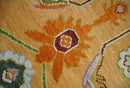 Floral Dark Peach and Ivory Hand knotted 8x10 and 9x12 wool Area Rug