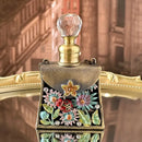 Floral enamel perfume bottles with crystal stopper bedroom decor