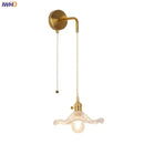 Floral glass copper led wall sconce bathroom light