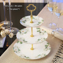 DecorBites™ Bone China Fruit Plates Set Cake Stand Buffet Snack Dishes Elegant Tableware Decor