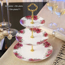 DecorBites™ Bone China Fruit Plates Set Cake Stand Buffet Snack Dishes Elegant Tableware Decor