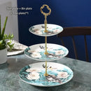 DecorBites™ Bone China Fruit Plates Set Cake Stand Buffet Snack Dishes Elegant Tableware Decor