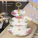 DecorBites™ Bone China Fruit Plates Set Cake Stand Buffet Snack Dishes Elegant Tableware Decor
