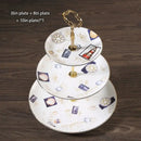 DecorBites™ Bone China Fruit Plates Set Cake Stand Buffet Snack Dishes Elegant Tableware Decor