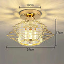 Floral gold glass crystal led ceiling chandelier for living room
