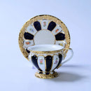 Floral gold trim tea cup saucer set dining room porcelain drinkware