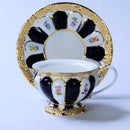 Floral gold trim tea cup saucer set dining room porcelain drinkware