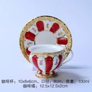 Floral gold trim tea cup saucer set dining room porcelain drinkware