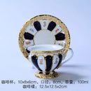 Floral gold trim tea cup saucer set dining room porcelain drinkware