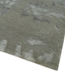 Floral Gray and Silver Hand knotted 6x9 wool and Viscose Area Rug
