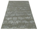 Floral Gray and Silver Hand knotted 6x9 wool and Viscose Area Rug