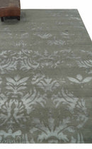 Floral Gray and Silver Hand knotted 6x9 wool and Viscose Area Rug
