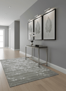 Floral Gray and Silver Hand knotted 6x9 wool and Viscose Area Rug