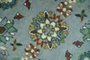 Floral Gray, Ivory, Brown and Green Hand Knotted Traditional Oushak 9x12 wool Rug