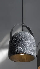 Floral green glass pendant light for dining room golden brass finish