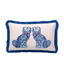 Floral green handmade lumbar pillow case bedroom dog decor