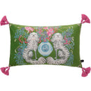 Floral green handmade lumbar pillow case bedroom dog decor
