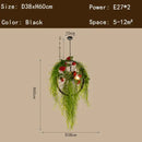 Floral green plant lighting chandelier for dining room