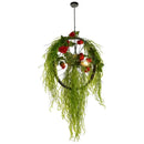 Floral green plant lighting chandelier for dining room