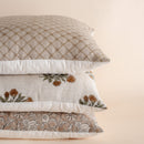 Arlet Floral Block Printed Pillow Cover | Light Brown