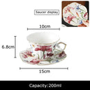 Floral iris pattern porcelain mug set dining room gilded teacup
