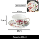 Floral iris pattern porcelain mug set dining room gilded teacup