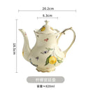 Floral lemon cream porcelain tea set dining room gold trimmed