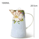Floral light blue bone china tea set dining room pitcher