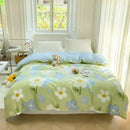 Floral mint green cotton duvet cover bedroom bedding set