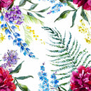 Floral Mix on White Background Wallpaper Mural