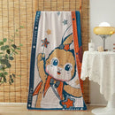 Floral orange & pink cotton gauze adult bath towels bedroom decor
