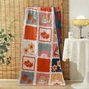 Floral orange & pink cotton gauze adult bath towels bedroom decor