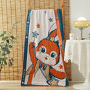 Floral orange & pink cotton gauze adult bath towels bedroom decor