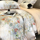 Floral pastel cream lyocell cotton bedding set – bedroom duvet cover
