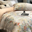 Floral pastel cream lyocell cotton bedding set – bedroom duvet cover