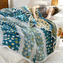 Floral patchwork breathable cotton gauze sofa cover living room decor