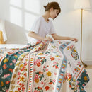 Floral patchwork breathable cotton gauze sofa cover living room decor