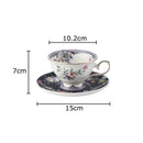 Floral pattern ceramic cup and saucer set – dining room porcelain