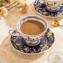 Floral pattern ceramic cup and saucer set – dining room porcelain