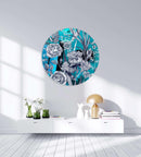 Floral Pattern Flowers Printed Mirror Acrylic Circles