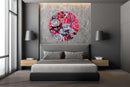 Floral Pattern Flowers Printed Mirror Acrylic Circles