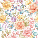 Floral Pattern in Pastel Colors Wallpaper