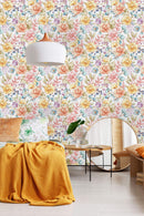 Floral Pattern in Pastel Colors Wallpaper