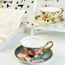 Floral pattern porcelain coffee cup and saucer set dining room tea mug
