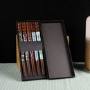 Floral patterned bamboo wood chopsticks set – dining room gift box