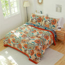Floral pink and blue cotton gauze towel blanket bedroom throw