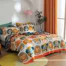 Floral pink and blue cotton gauze towel blanket bedroom throw