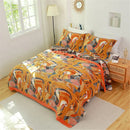 Floral pink and blue cotton gauze towel blanket bedroom throw